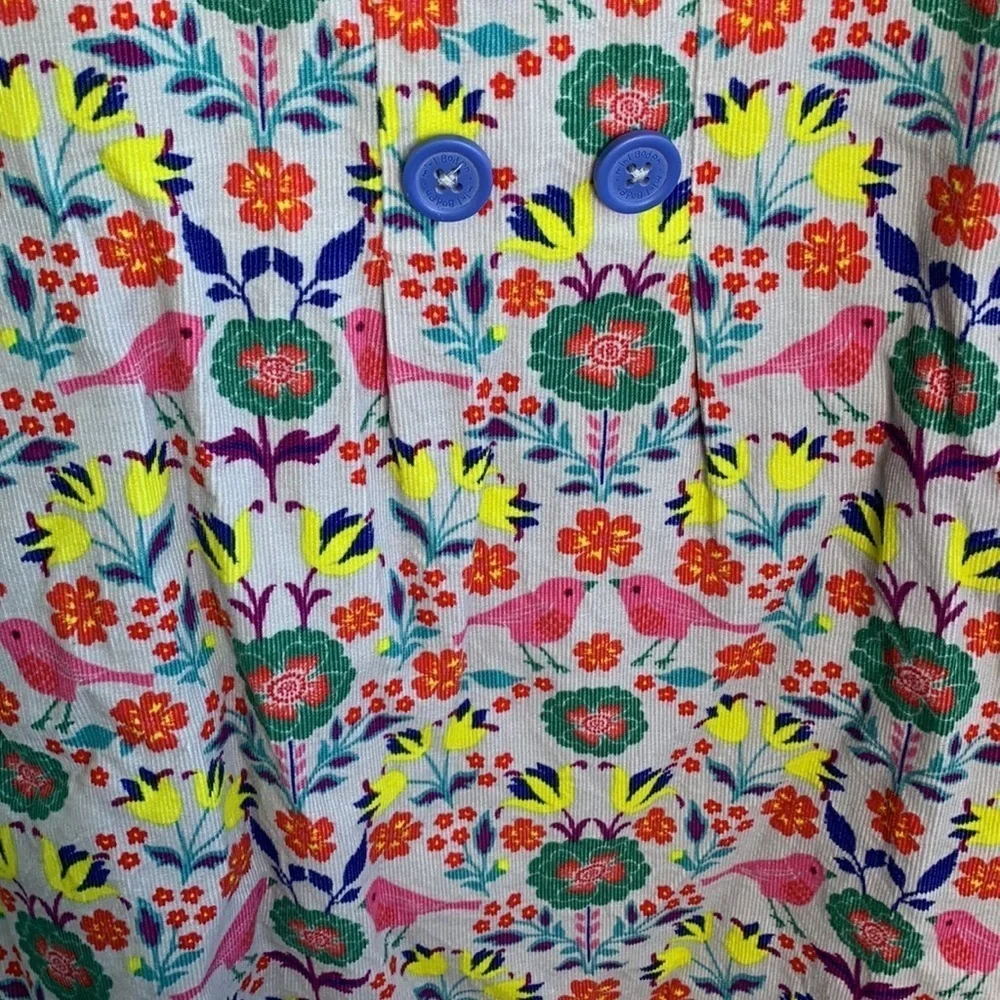 Mini Boden Corduroy Girls Kids Bird Novelty Dress sz 7-8 years Old